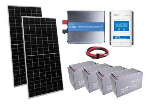 Sistema Panel Solar Autonomo Isla 4000wh Diario Baterias Agm