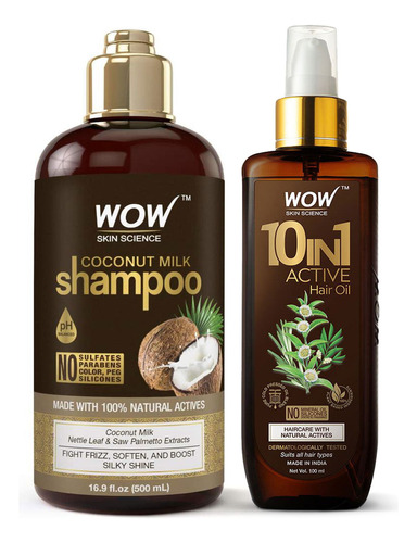 Wow Skin Science Coconut Milk Shampoo 500ml Y Aceite De Crec