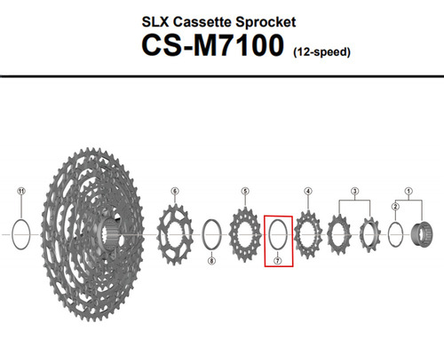 Imagem 2 de 2 de Espaçador Do Cassete Shimano Cs-m7100 Spacer A Entre 14-16