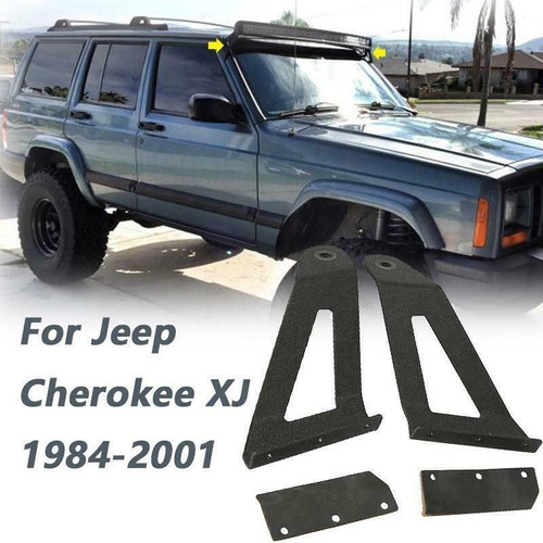 Soportes de montaje para parabrisas superior de 50 pulgadas para barras de luz LED curvadas para 1984-2001 4WD/2WD XJ Cherokee Summerwindy