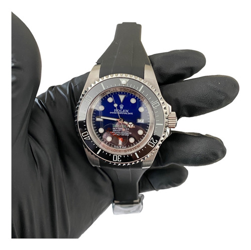 Compatible Con: Reloj Rolex Deepsea 44mm Negro Caucho Azul (Reacondicionado)