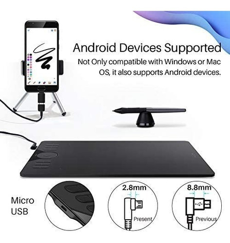 Hs610 Grafico Dibujo Tableta Android Dispositivo Admitido