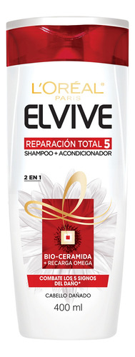 Shampoo 2en1 Reparación Total 5 Elvive L'Oréal 400ml