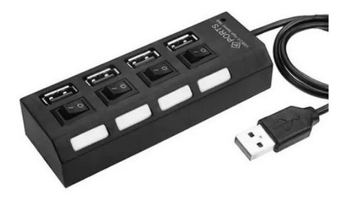 Hub Usb 2.0 4 Puertos C Switch Led Laptop Pc Alta Velocidad