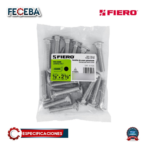 Bolsa Con 20 Tornillos 1/2 X 2-1/2 Tip