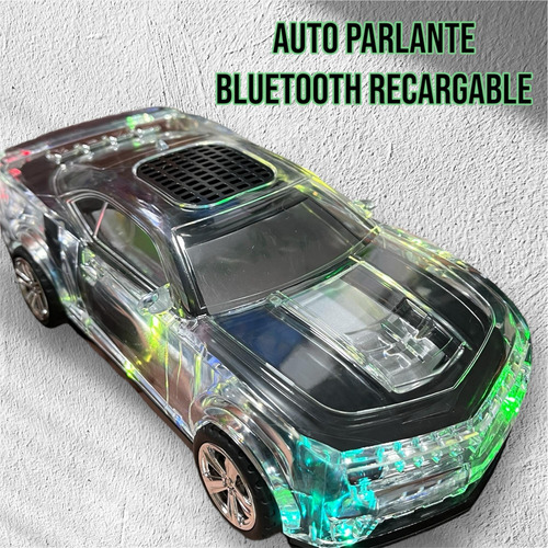 Auto Parlante Portátil Luces Led Bluetooth Radio Negro