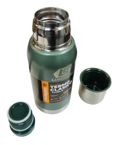 Imagen 3 de 6 de Termo Lusqtoff Acero Inoxidable 750 Ml Verde Frio Calor 3/4l Color Verde