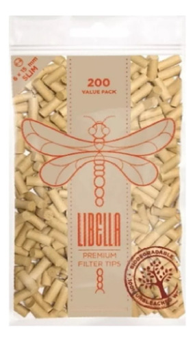 Filtros Libella Havana Slim Biodegrables 6mm - 200u Sabor Libella Havana Biodegradables