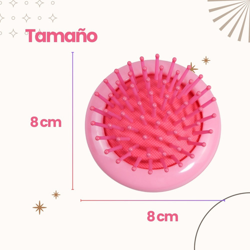 Cepillo Desenredante Para Maquillaje De Bolsillo Diseño Mini Rosa