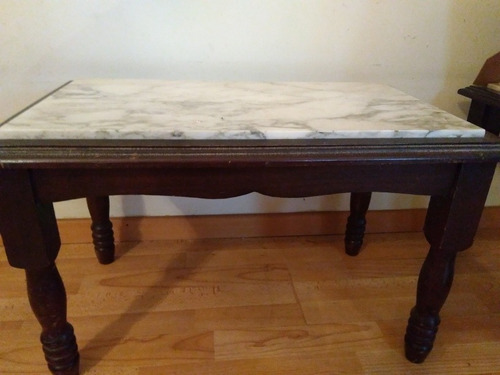 Imagen 1 de 4 de Mesa De Marmol Y Madera Para Sala