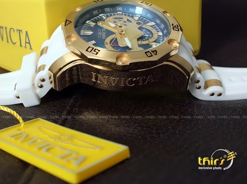 Relógio Invicta 23423 Banhado A Ouro Cor da correia Branco Cor do bisel Dourado Cor do fundo Azul