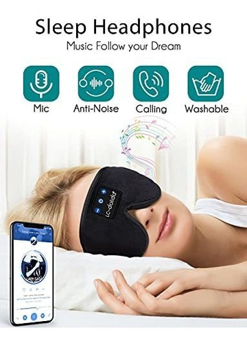 Mascara Para Dormir Con Auriculares Integrados Color Negro