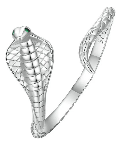 Anillo Ajustable Plata 925 Serpiente Cobra Joyas Mujer 