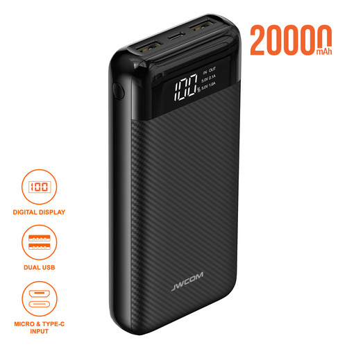 Carregador Portatil Power Bank 20000mah Visor Digital JWCOM
