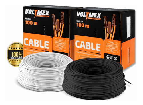 Paquete 2 Rollos Calibre 12 Awg De 100 Metros C/u