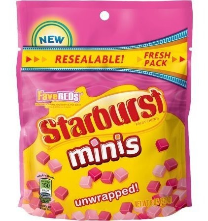 Starburst Mini Upwrapped Gummies Nueva Resellable Bolsa De 8