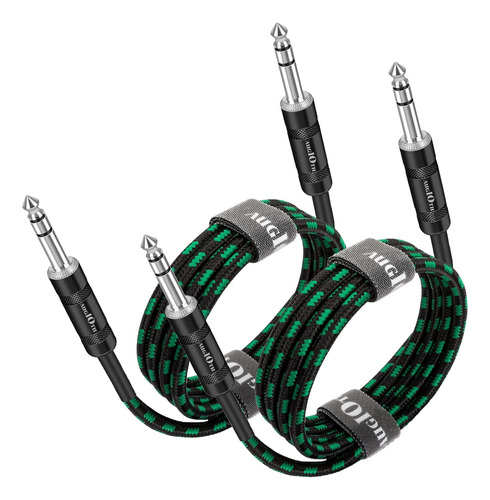 Cable Augioth 1/4 Trs De 6 Pies, Paquete De 2, Enchufe Trs B