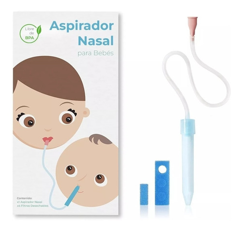 Aspirador Nasal Saca Mocos Para Bebé + 4 Filtros Higiénicos