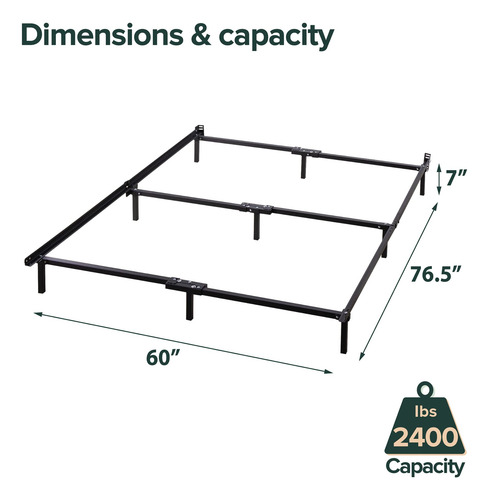 Zinus Base Para Cama De Metal Compack Soporte De 7 Pulgadas Negro