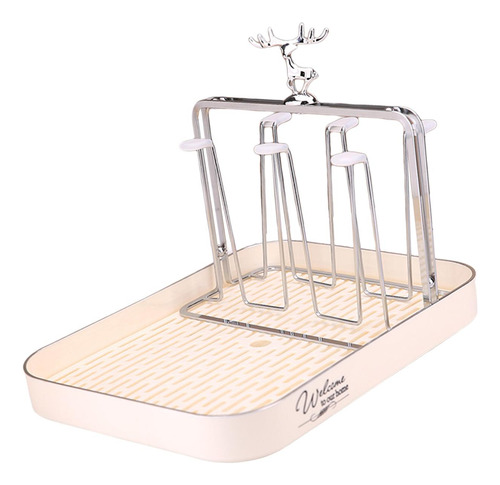 Estante Para Secador De Botellas De Tazas Estante Para Beige