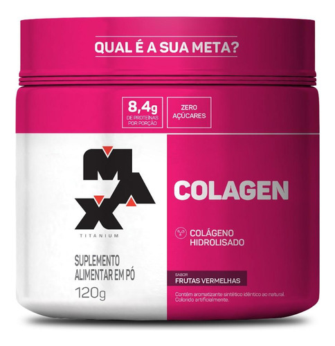 Collagen 120g | Max Titanium Sabor Frutas vermelhas