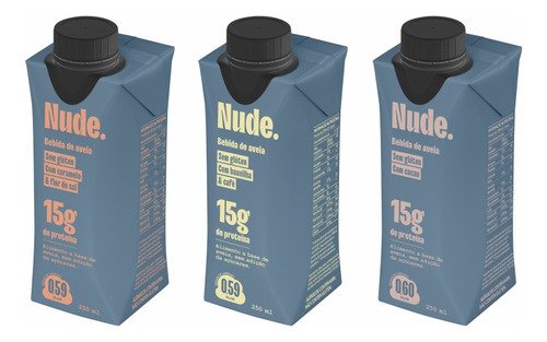 Kit 3 Bebidas Proteicas Nude: Baunilha, Cacau, Caramelo