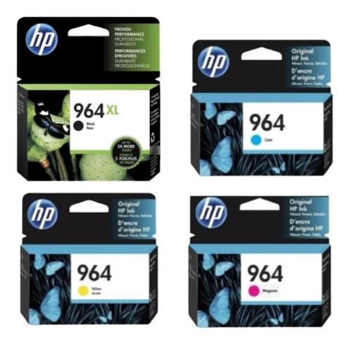 Cartucho Hp 964xl Negro + 964 Colores Comun Originales 9010 