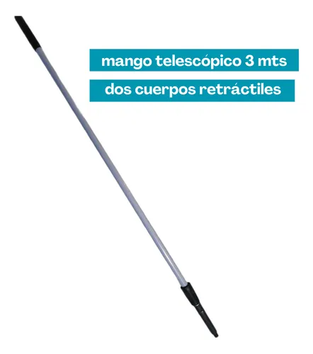 Mango Telescópico 3 Mts + Plumilla Secador Vidrio 35 Cms