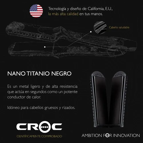 Plancha croc negra new arrivals