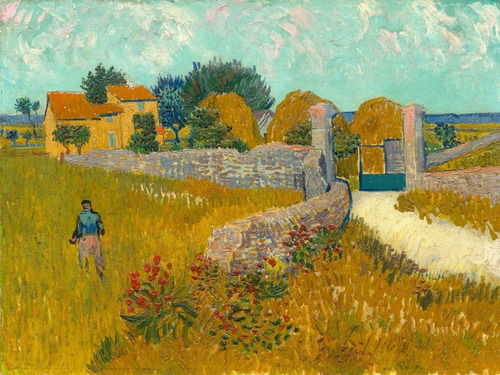 Gravura Hd Van Gogh 65x90cm Farmhouse - Para Decorar Sala