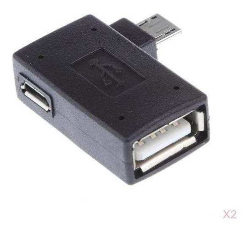 2x Adaptador Micro Usb 2.0 Otg Host De En Ángulo Para