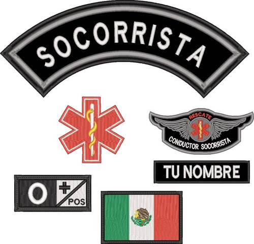 Parche Bordado Socorrista, Kit 6 Pzas C/velcro