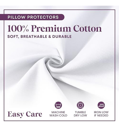 Protectores De Almohada Estándar 100% Algodón, 8 Unidades