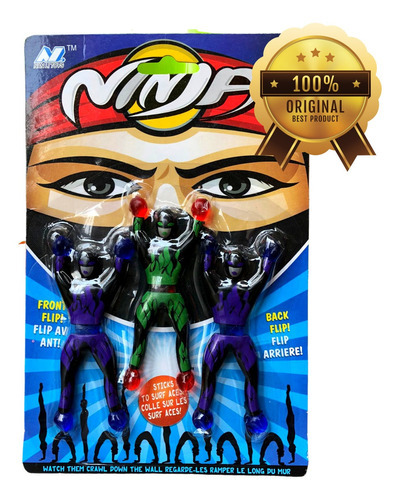 Kit 6 Boneco Aranha Geleca Ninja Gruda Parede Menino Menina
