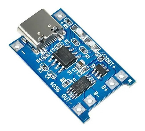 Módulo Tp4056 Cargador Batería 18650 Tipo C Usb 5 Unidades