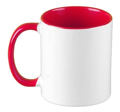 Imagen 4 de 6 de Jarros Tazas Bicolor Asa Y Fondo De Color Para Sublimar 11oz