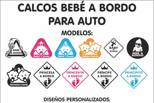 Calco Bebe/hermanos/princesa/principe A Bordo Vinilo Sticker