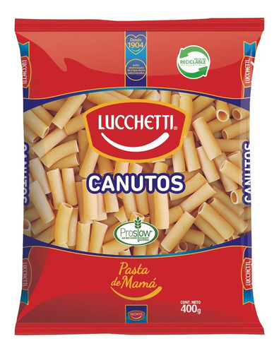 Fideos Canutos Lucchetti 400gr(3 Unid)super