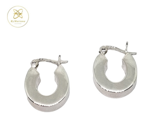 Imagen 1 de 5 de Aros Plata Inflada Argolla 3,8 Grs