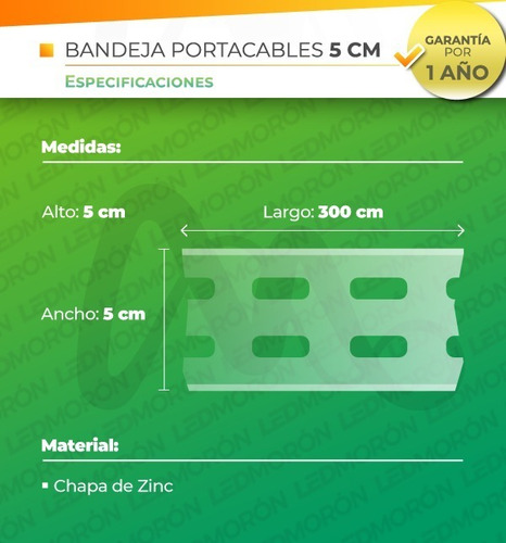 Bandeja Porta Cable Perforada 5cm X 3 Metros 0.7mm