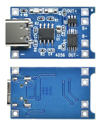 Imagen 3 de 6 de Cargador Bateria Litio Tp4056 Usb C 5v 1a Con Proteccion Hob