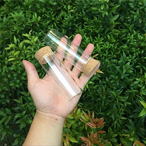 Botellas De Vidrio Vials Tarros Test Tubo Con Tapon De Corch