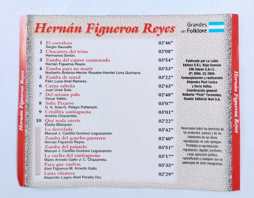 Hernán Figueroa Reyes Cd Nuevo Zamba Del Cantor Enamorado