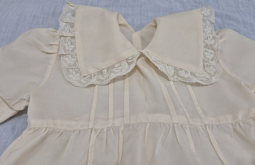 Antiguo Y Artesanal Vestidito De Nena En Algodón (Usado)