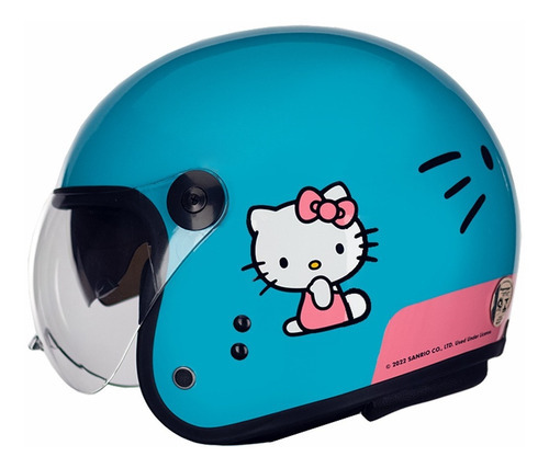 Capacete Peels Click Hello Kitty Cor azul com branco Tamanho do capacete 56