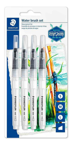 Pincel Reservatório Waterbrush Staedtler Com 4 Unidades