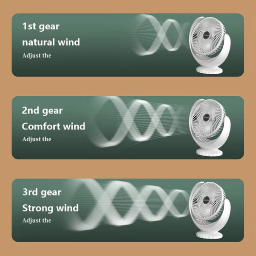 Li Ventilador De Sobremesa Ajustable Y Recargable E