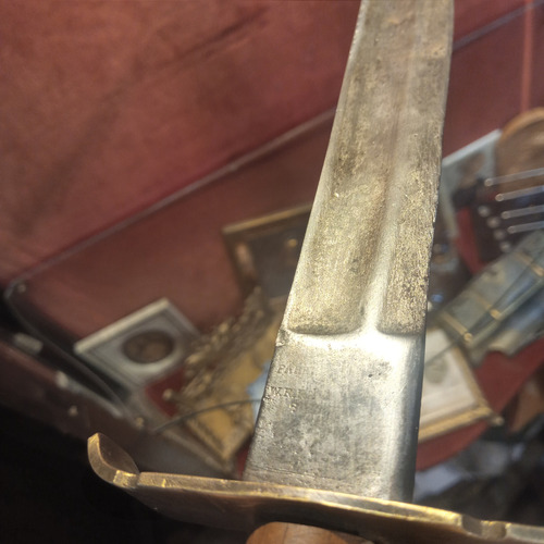 Puñal Criollo Facon Antiguo Cuchillo Solingen Sable Casco Marrón Claro (Usado)