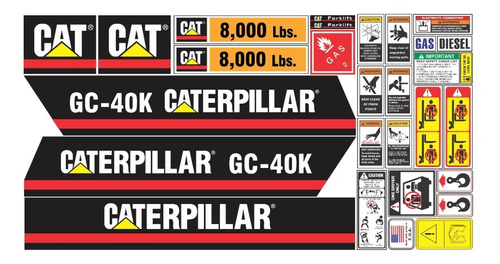 Calcomanias Caterpillar Gc40k 8 Mil Lbs