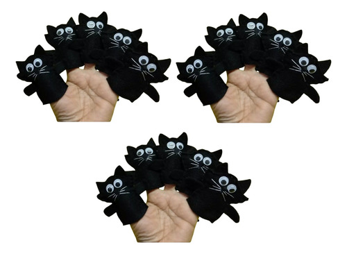 15 Títeres Dedo Gatos Negros O De Colores Y Mas A Pedido